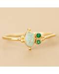 Muja Juma: Ring gold Damselfly Amazonit Größe 52