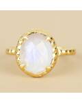 Muja Juma: Ring gold Laternfly Weißer Mondstein 58