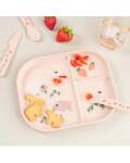 Kinderteller mit Unterteilungen aus PP in rosa Motiv...