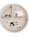 Kinderteller mit Saugnapf Silikon Stick&Stay sand