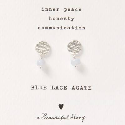 A Beautiful Story: Ohrringe Mini Coin Blauer Spitzenachat