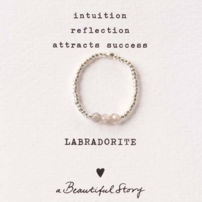 A Beautiful Story: Ring elastisch Labradorit silber