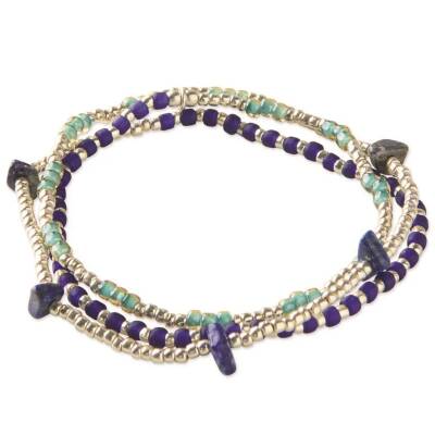 A Beautiful Story: Armband Lapis Lazuli Stream silber