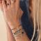 A beautiful Story: fünfreihiges elastisches Armband mit Lapislazuli und Glasperlen