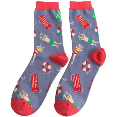 Miss Sparrow: Bambus Socken Damen Am Pool denim