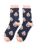Miss Sparrow: Bambus Socken Retro Daiies blau