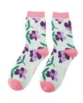 Miss Sparrow: Bambus Socken Damen Pansies mint