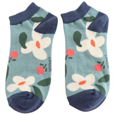 Miss Sparrow: Bambus Sneaker Socken Daisies mint