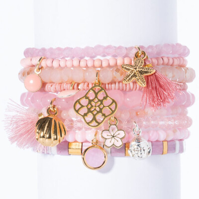 Lumisha: Armband rosa 4mm recyc.Glas-Drop rosa