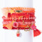 Lumisha: Armband 4mm lachs-Quaste+Drop orange