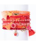 Lumisha: Armband 6mm lachs-Drop rot Stern