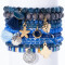 Lumisha: Armband 2mm blau-türkis-Element gold
