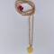 Lumisha: Halskette Glasschliffperlen camel gold