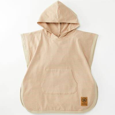 Cloby: Poncho mit UV-Schutz 50+ sand/ginger gestreift für 1-3 Jahre