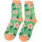 Miss Sparrow: Bambus Socken Flowers green