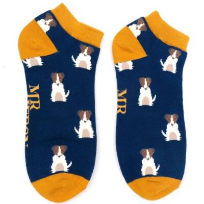 Mr Heron: Bambus Sneaker Socken Herren Jack Russel navy