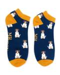 Mr Heron: Bambus Sneaker Socken Herren Jack Russel navy