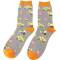 Mr Sparrow: Bambus Socken Herren Baufahrzeuge grau