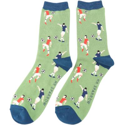 Mr Heron: Bambus Socken Herren Fußballer grün