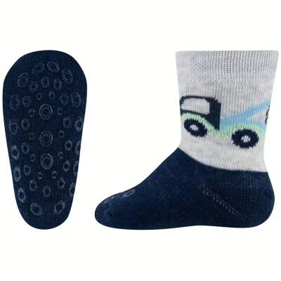 Krabbelsocken blau Abschleppwagen Ewers