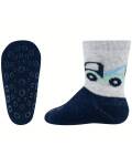 Krabbelsocken blau Abschleppwagen Ewers
