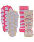 Stoppersocken ABS Sohle Regenbogen pink 23-26 2Paar