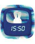 MOB Digitaler Wecker mit Nachtlicht Hase in blau mit Muster