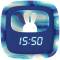 MOB Digitaler Wecker mit Nachtlicht Hase in blau mit Muster