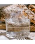 Eulenschnitt: Trinkgläser aus filigranem Glas mit aufgedrucktem Herz