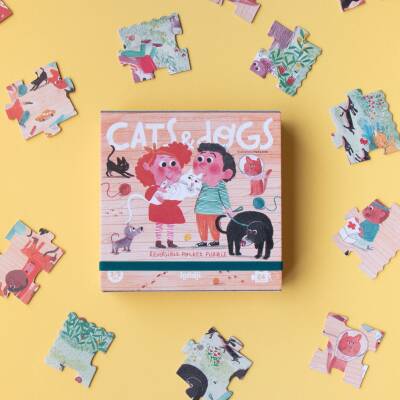 Londji; Pocket Puzzle Cats&Dogs doppelseitig 24Teile