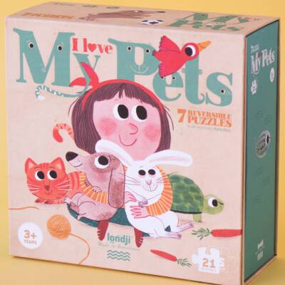 Londji; Puzzle I Love my Pets doppelseitig 21Teile
