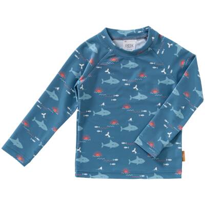 UV Shirt Langarm Kinder Shark blau Fresk