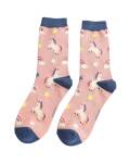 Miss Sparrow: Bambus Socken Unicorn rosa