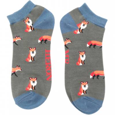 Mr Heron: Bambus Sneaker Socken Herren Fuchs grau
