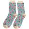Miss Sparrow Bambus Socken Damen Petite Flowers blau