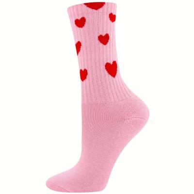 Tennissocken rosa mit roten Herzen Ewers