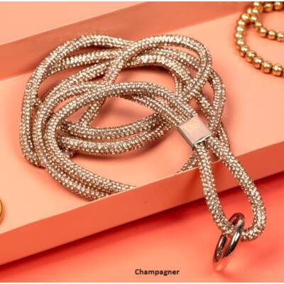Glitter Handykette mit Phone-Strap champagner
