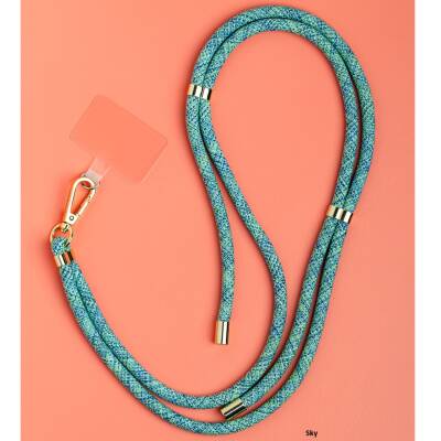 Verstellbare Handykette mit Phone-Strap Sky blau
