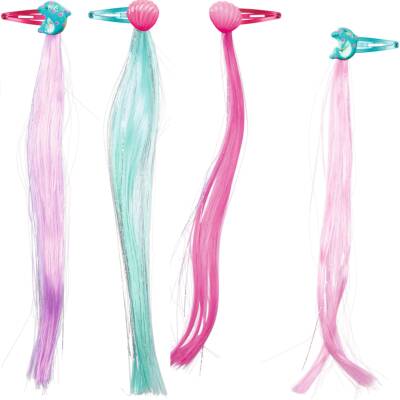 Haarclips mit Glitzersträhnen pink/türkis Spiegelburg