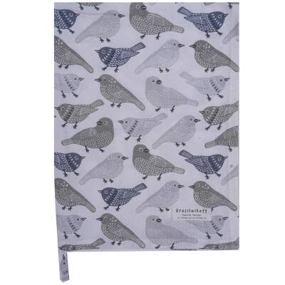 Krasilnikoff: Geschirrtuch Sweet birds grau 50x70cm
