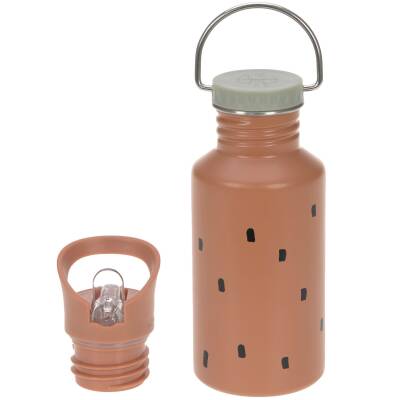 Lässig: Trinkflasche 500ml Edelstahl Happy prints caramel