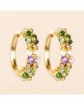 Muja Juma: Ohrringe Creolen 20mm Amethyst mixed