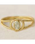 Muja Juma: Ring gold mit ovalem Prehnite