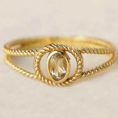 Muja Juma: Ring gold mit ovalem Citrine