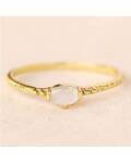 Muja Juma: Ring gold mit ovalem Mondstein - Dots