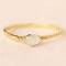 Muja Juma: Ring gold mit ovalem Mondstein - Dots