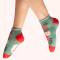 Powder: Bambus Socken Sneaker Damen Blumen Oliv