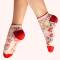 Powder: Bambus Socken Sneaker Damen Blumen creme