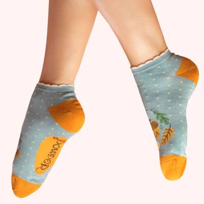 Powder: Bambus Socken Sneaker Damen Eichel blau