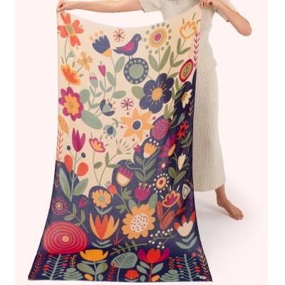 Powder: Schal bedruckt Scandi Floral180x100cm